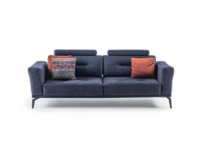  3-Sitzer Grau Modern Design Luxus Stoffsofa Wohnzimmer Dreisitzer Sofa